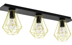 Plafonder < Eglo Tarbes Plafond 77cm Svart/Mässing