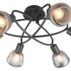 Plafonder < Trio Lighting Tarifa Plafond 6-delad E14 mattsvart/förkromad