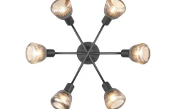 Plafonder < Trio Lighting Tarifa Plafond 6-delad E14 mattsvart/förkromad