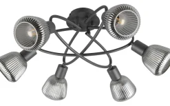 Plafonder < Trio Lighting Tarifa Plafond 6-delad E14 mattsvart/förkromad