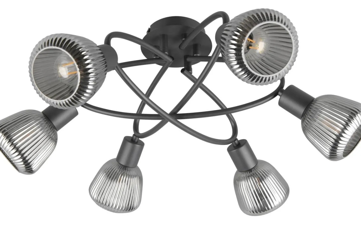 Plafonder < Trio Lighting Tarifa Plafond 6-delad E14 mattsvart/förkromad