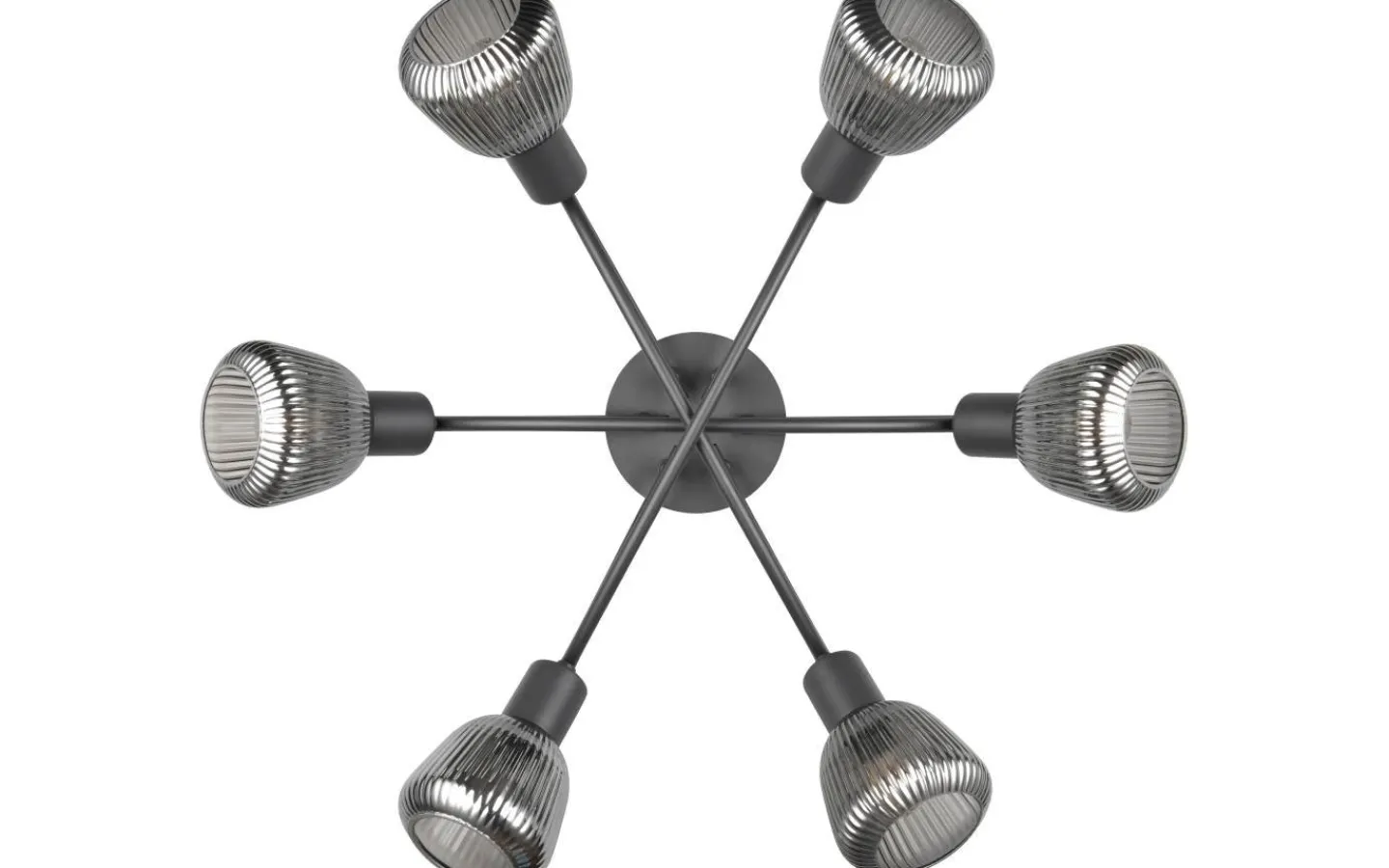 Plafonder < Trio Lighting Tarifa Plafond 6-delad E14 mattsvart/förkromad
