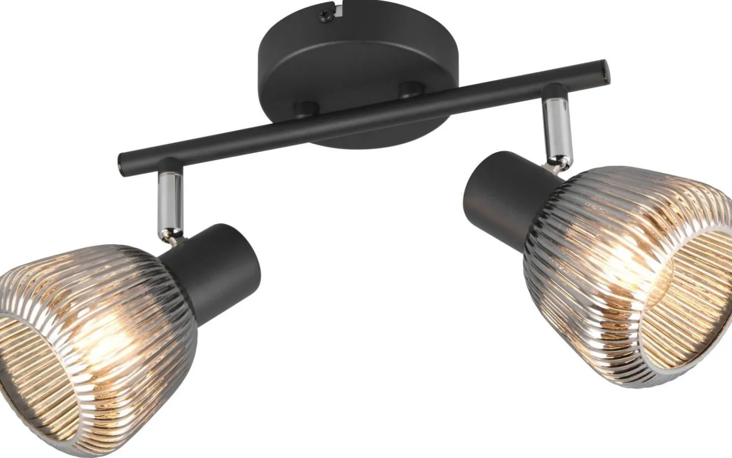 Takspot Med 2 Lampor-Trio Lighting Tarifa Spotlight 2-delad E14 mattsvart/förkromad