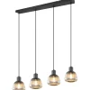 Avlånga Taklampor < Trio Lighting Tarifa Takpendel 4-delad E27 mattsvart/förkromad