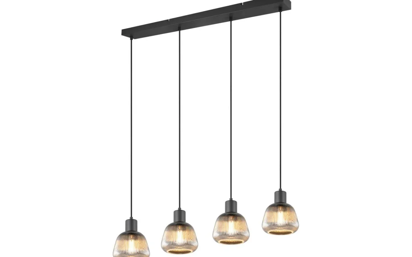 Avlånga Taklampor < Trio Lighting Tarifa Takpendel 4-delad E27 mattsvart/förkromad