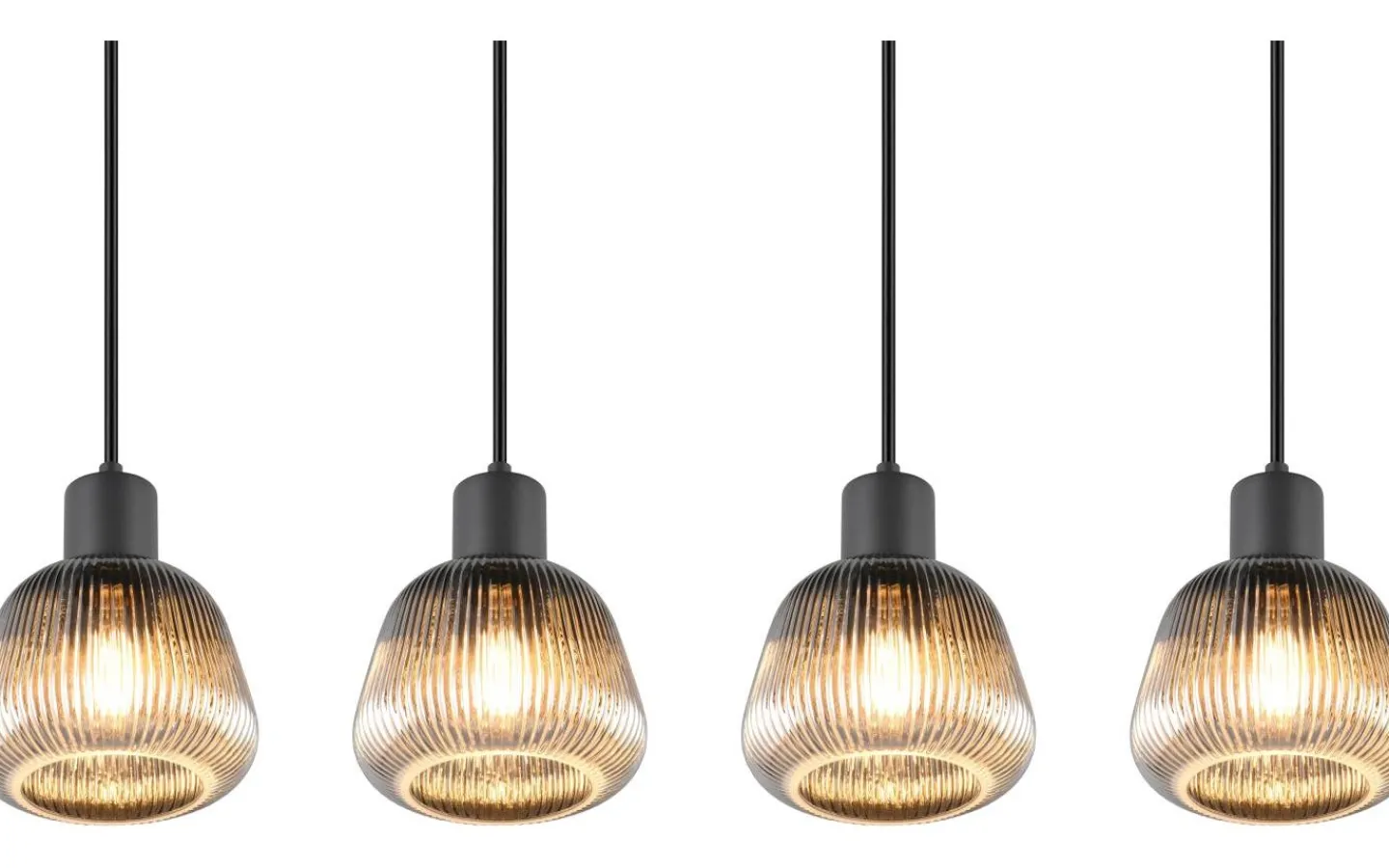 Avlånga Taklampor < Trio Lighting Tarifa Takpendel 4-delad E27 mattsvart/förkromad