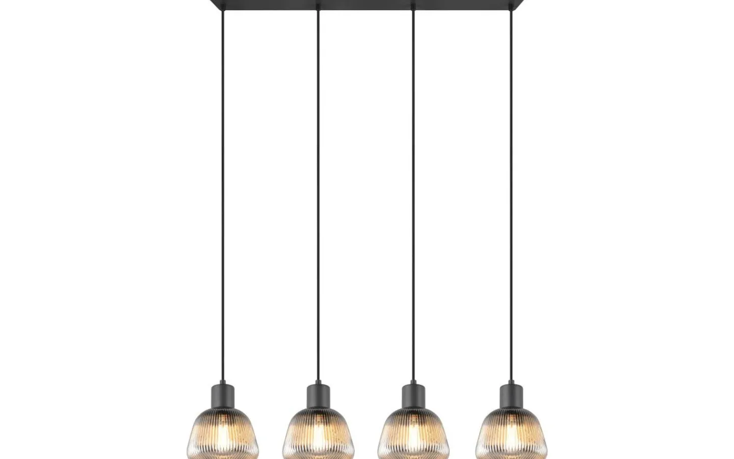 Avlånga Taklampor < Trio Lighting Tarifa Takpendel 4-delad E27 mattsvart/förkromad