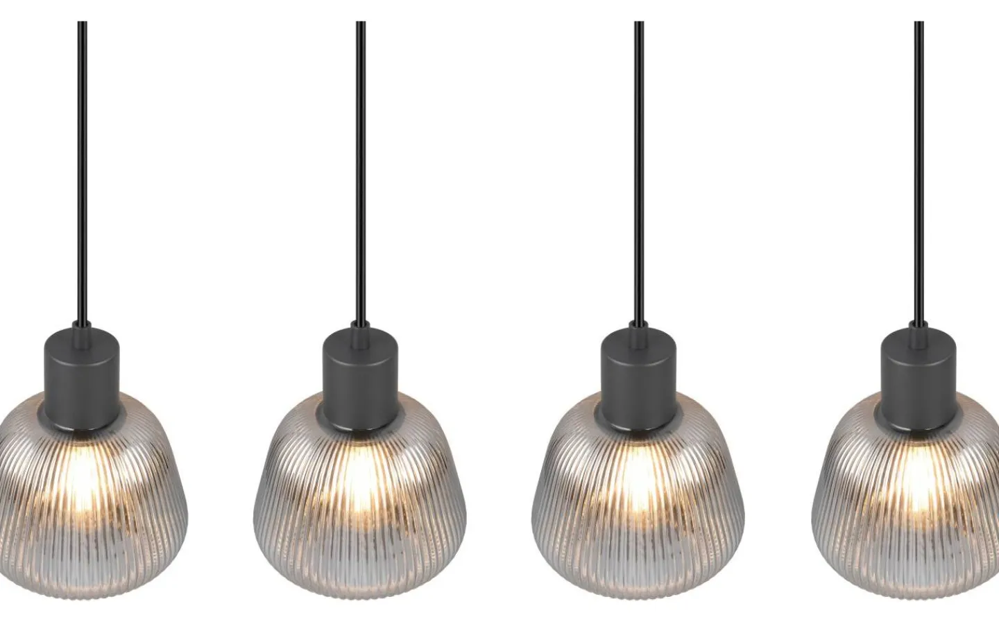 Avlånga Taklampor < Trio Lighting Tarifa Takpendel 4-delad E27 mattsvart/förkromad