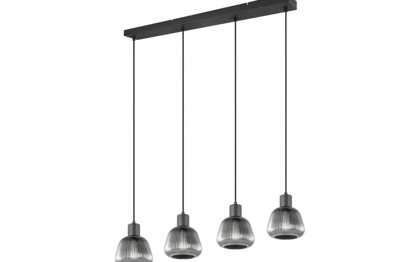 Avlånga Taklampor < Trio Lighting Tarifa Takpendel 4-delad E27 mattsvart/förkromad