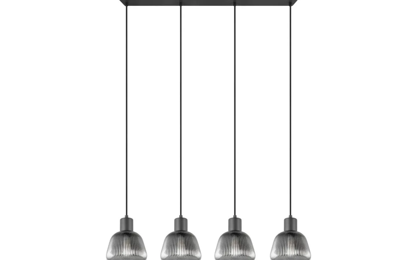 Avlånga Taklampor < Trio Lighting Tarifa Takpendel 4-delad E27 mattsvart/förkromad