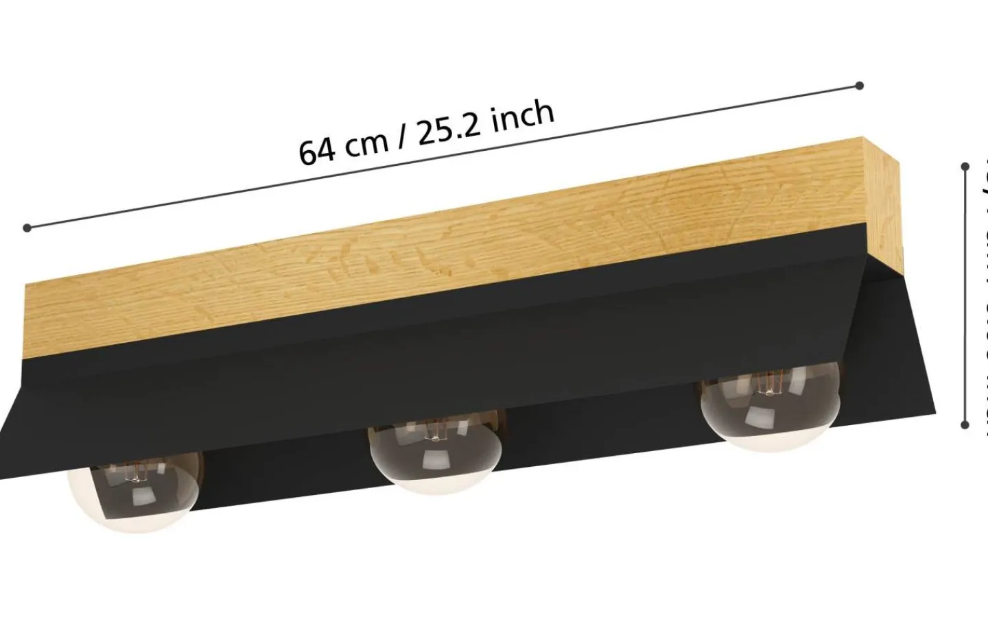 Plafonder < Eglo Tarrafo Plafond 64cm Svart/Natur