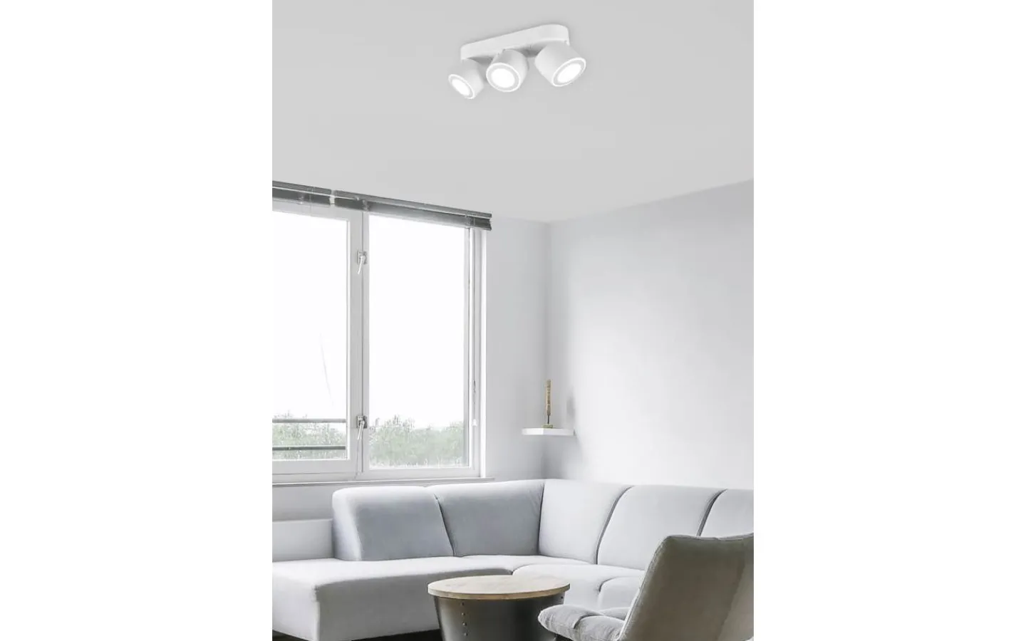 Takspot Med 3 Lampor-Trio Lighting Taurus Spotlight LED 3-delad mattvit