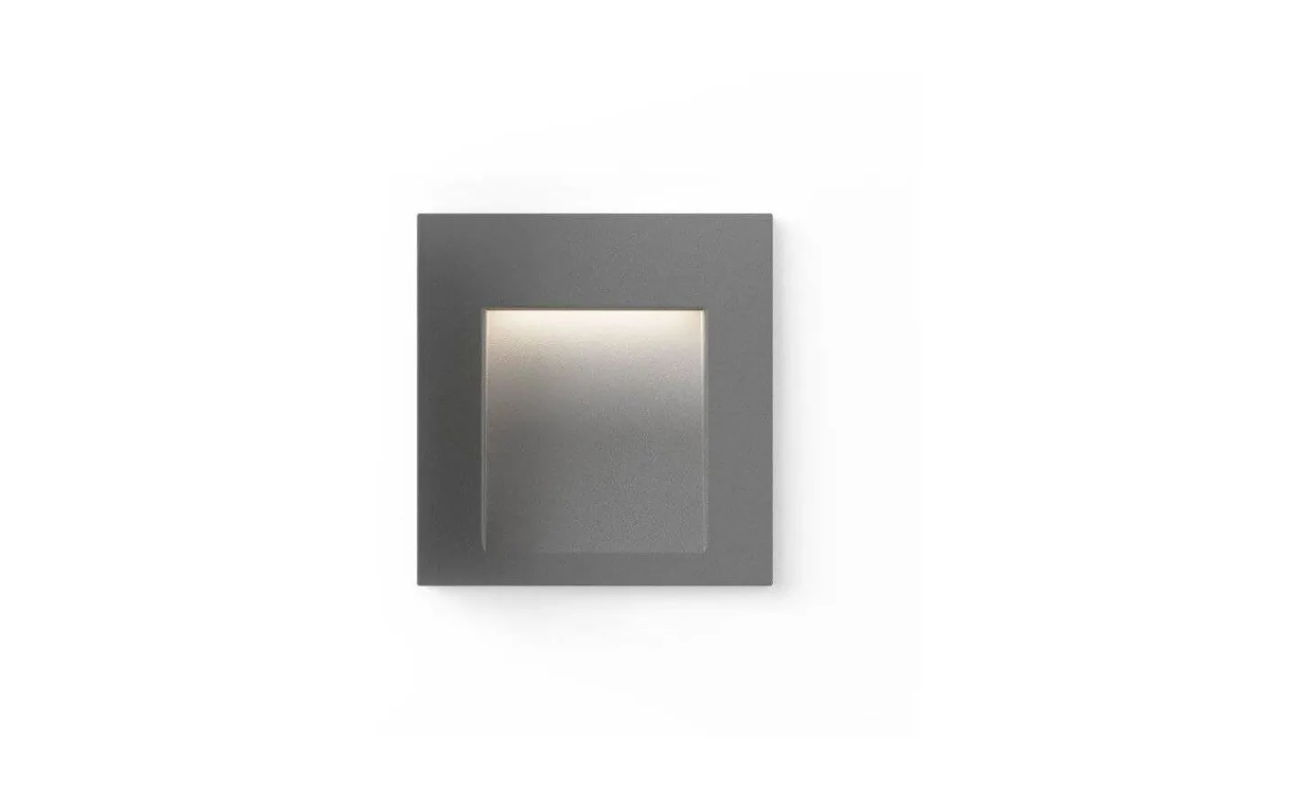 Infälld Murbelysning|Hall & Trappa-Rendl Tess SQ Vägglampa Silvergrå