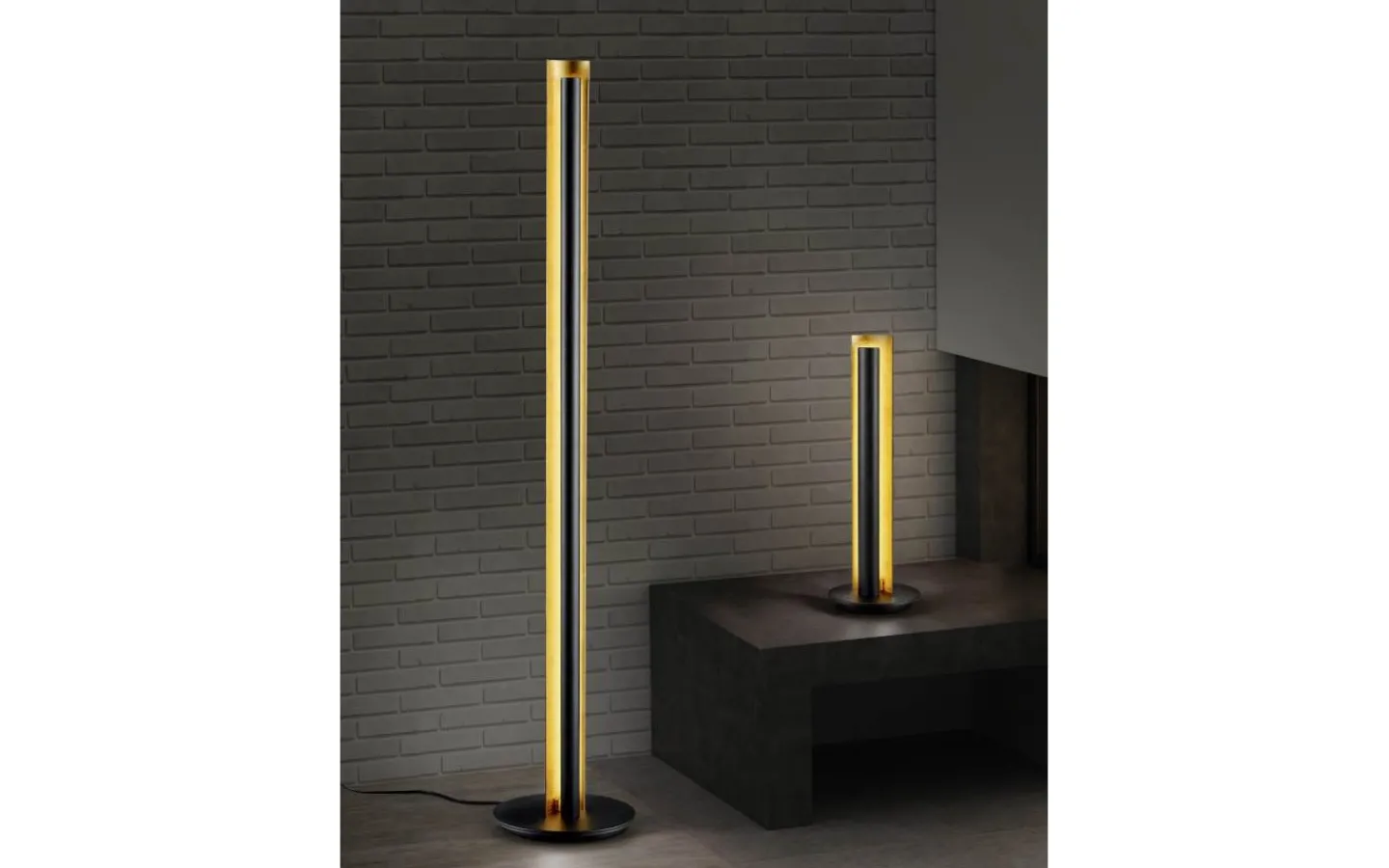 Golvlampor-Trio Lighting Texel Golvlampa LED svart/guld