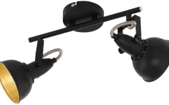 Avlånga Takspotlights|Takspot Med 2 Lampor < Eglo Thornton Takspotlight 39cm Svart/Guld