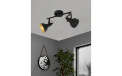 Avlånga Takspotlights|Takspot Med 2 Lampor < Eglo Thornton Takspotlight 39cm Svart/Guld