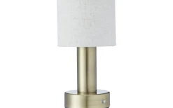Uppladdningsbara Lampor Inomhus|Bordslampor-PR Home Tiara Uppladdningsbar Bordslampa 24cm LED CCT Antikmässing