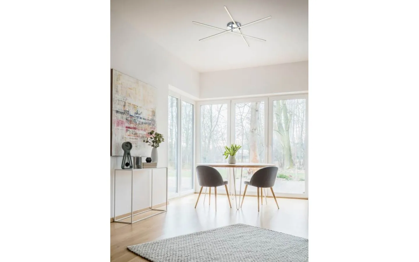 Plafonder < Trio Lighting Tiriac Plafond LED borstat stål
