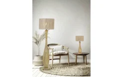 Bordslampor-Trio Lighting Toba Bordslampa E27 trä/beige