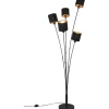 Golvlampor < Reality Tommy Golvlampa 5-delad E14 matt svart/guld