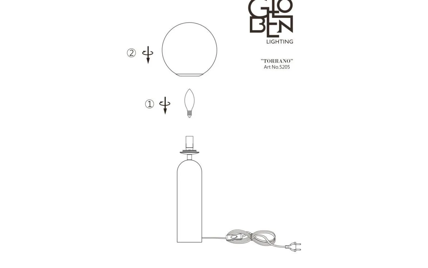 Bordslampor-Globen Lighting Torrano Bordslampa 53cm Travertin