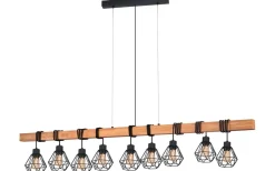 Avlånga Taklampor < Eglo Townshend Taklampa 150cm 9L Trä/Svart