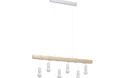 Avlånga Taklampor < Eglo Townshend Taklampa 100cm 6L Vit/Ek
