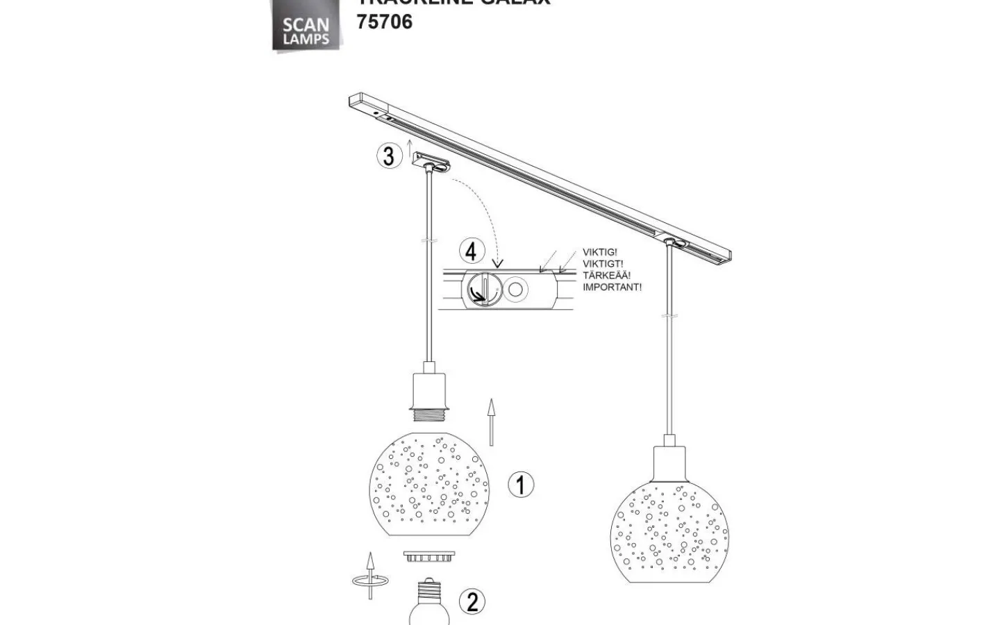 Skensystem-Aneta Trackline Galax Pendel 14cm Vit