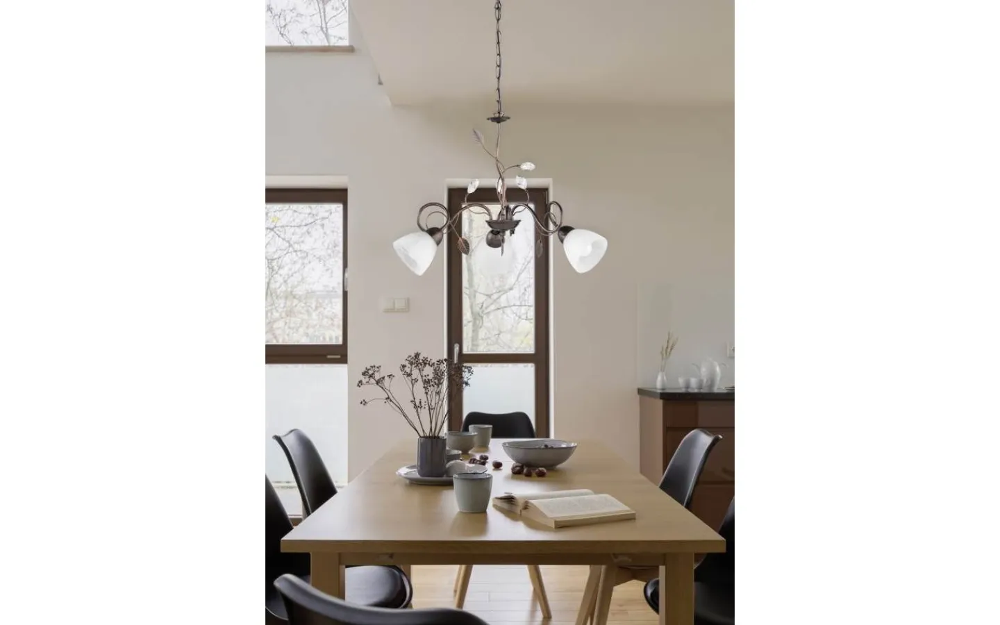 Stora Taklampor Ø70-150 Cm < Trio Lighting Traditio Takkrona 70cm 3-delad E14 rustik