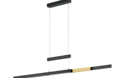 Avlånga Taklampor-Trio Lighting Trajan Takpendel LED mattsvart/mattmässing