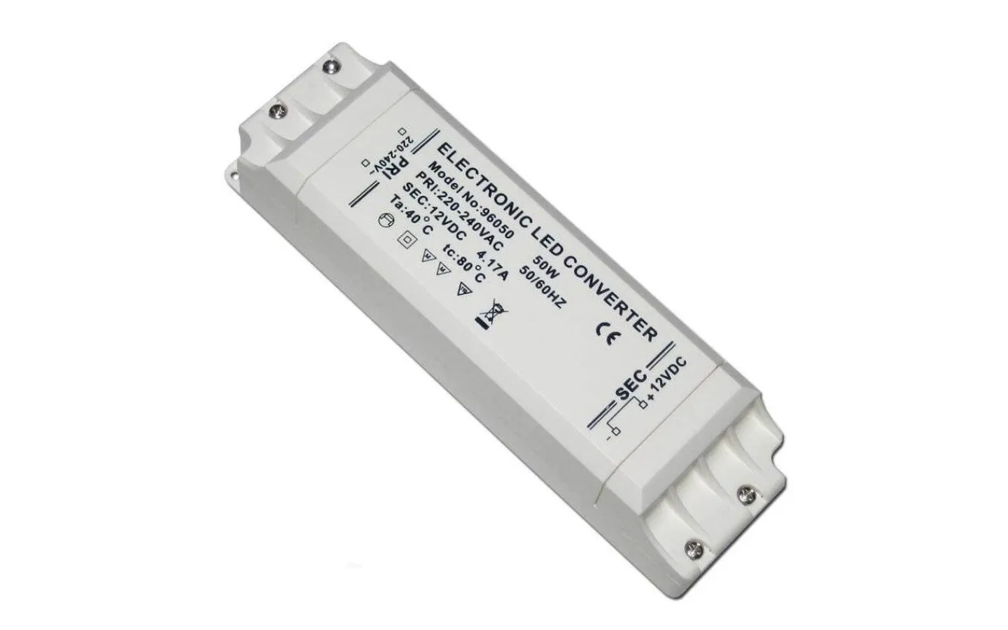 Transformatorer (Konstantspänning V)|12V Led Slinga < TeraLite LED Transformator 12V DC Max 50W Ej Dimbar