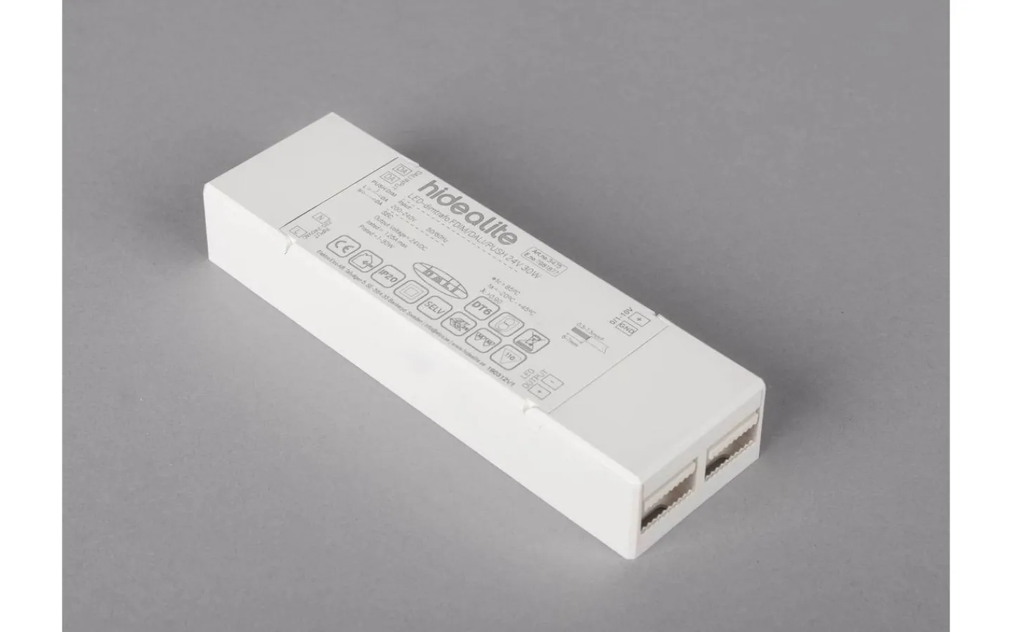 Transformatorer (Konstantspänning V)|Minispotlights & Ledpuckar-Hidealite Transformator 24V DC 1-30W Dimbar