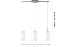 Avlånga Taklampor < Eglo Troy 3 Taklampa 72cm Nickel/Vit