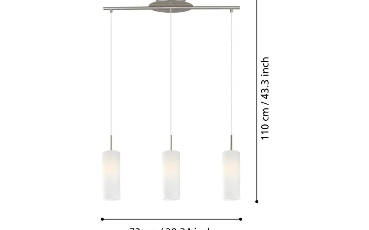 Avlånga Taklampor < Eglo Troy 3 Taklampa 72cm Nickel/Vit