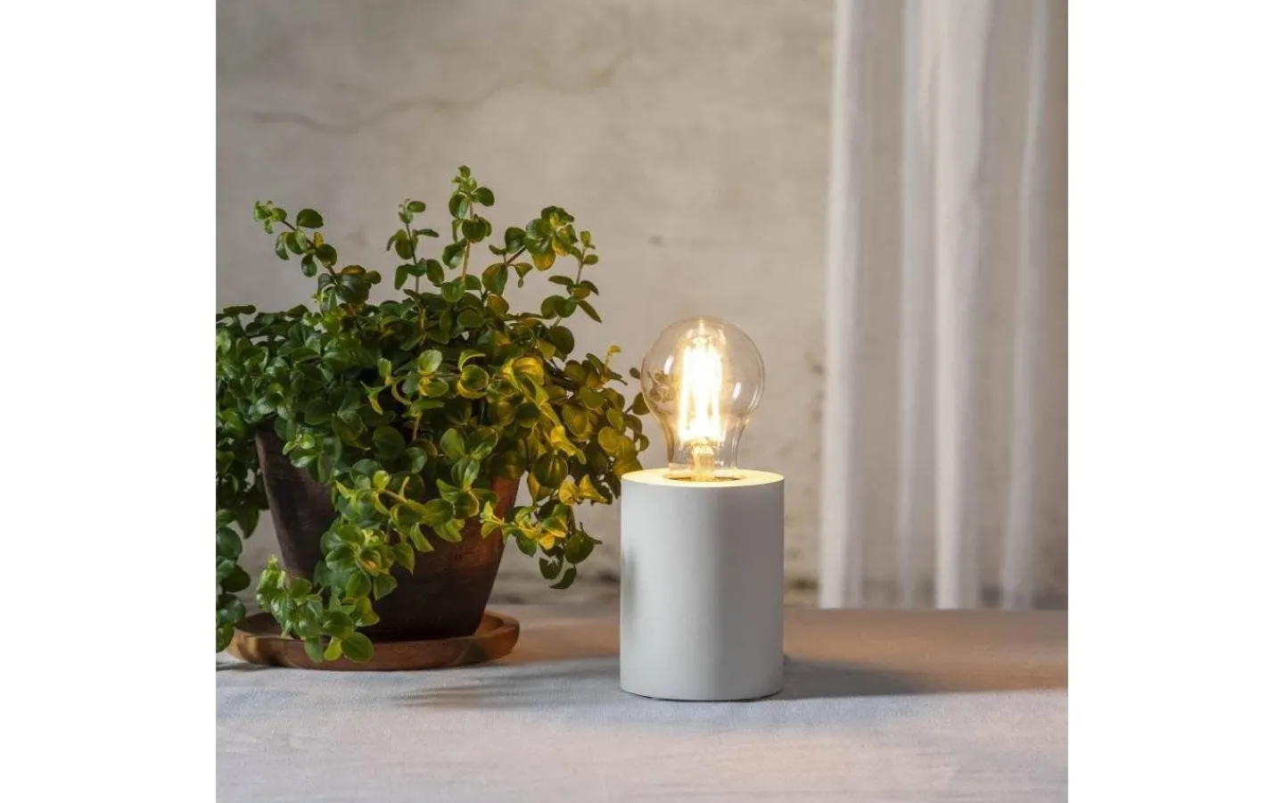 Vardagsrum|Bordslampor-Star Trading Tub Bordslampa E27 10cm Vit