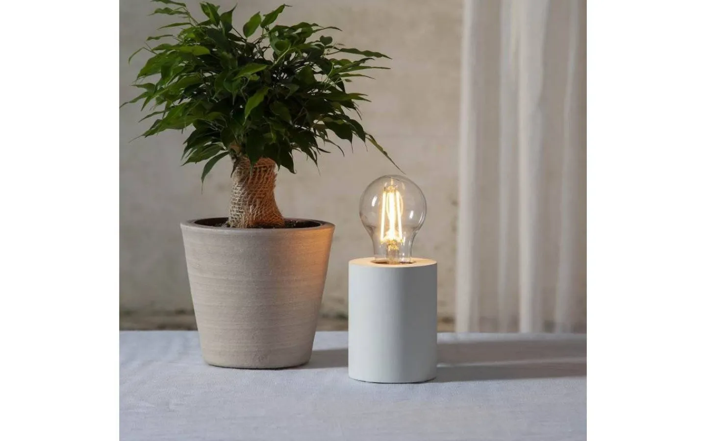 Vardagsrum|Bordslampor-Star Trading Tub Bordslampa E27 10cm Vit