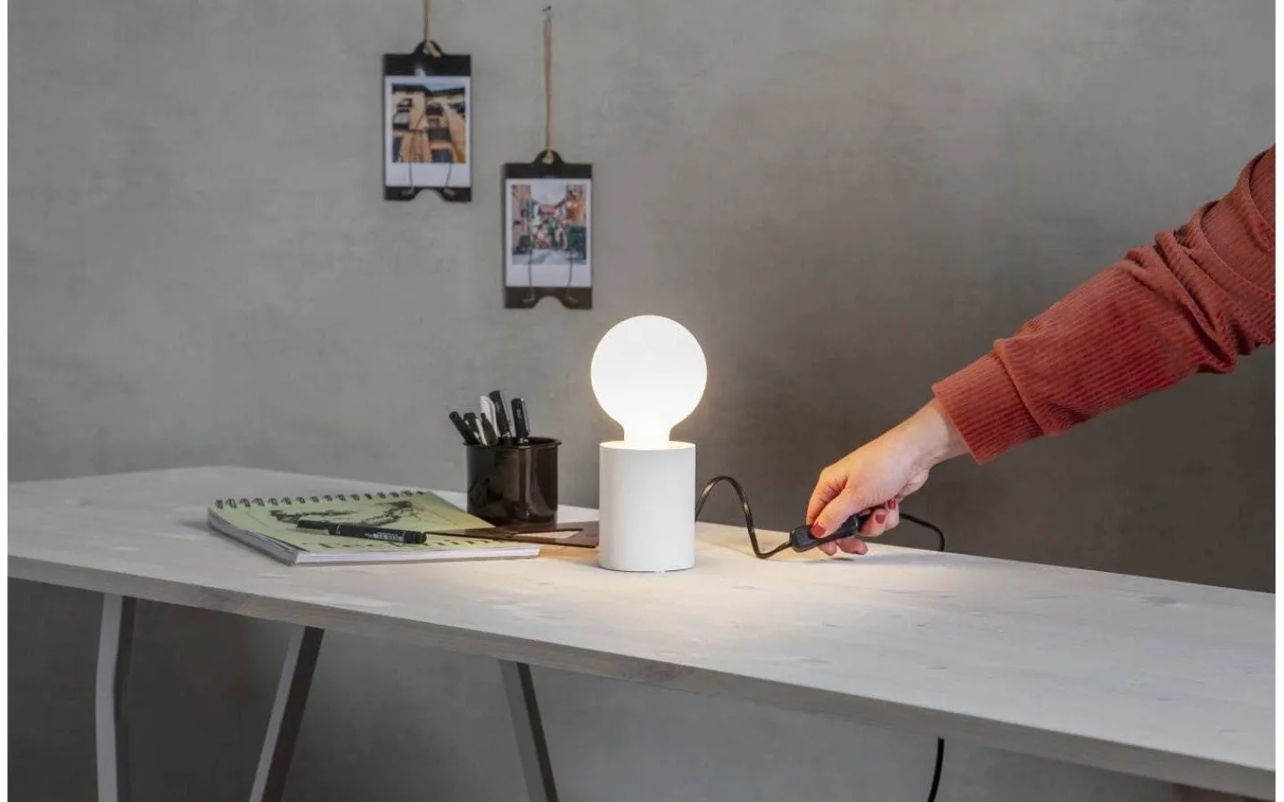 Vardagsrum|Bordslampor-Star Trading Tub Bordslampa E27 10cm Vit