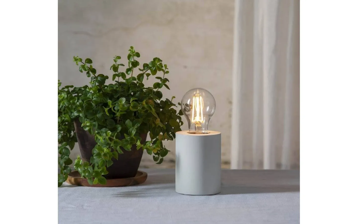 Vardagsrum|Bordslampor-Star Trading Tub Bordslampa E27 10cm Vit