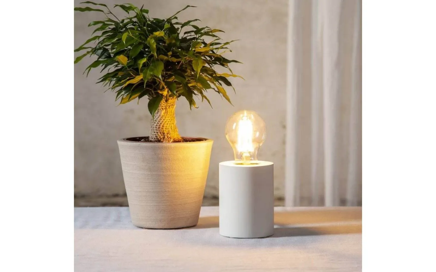 Vardagsrum|Bordslampor-Star Trading Tub Bordslampa E27 10cm Vit