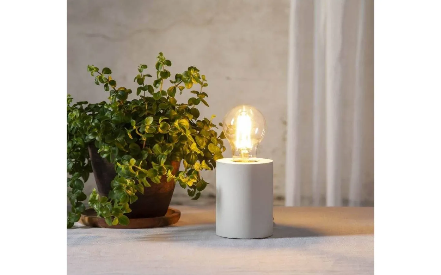 Vardagsrum|Bordslampor-Star Trading Tub Bordslampa E27 10cm Vit