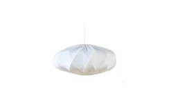 Takskärmar|Stora Taklampor Ø50-69 Cm < Hallbergs Twister Elips Takskärm Ø65cm Stretch Vit Lyx