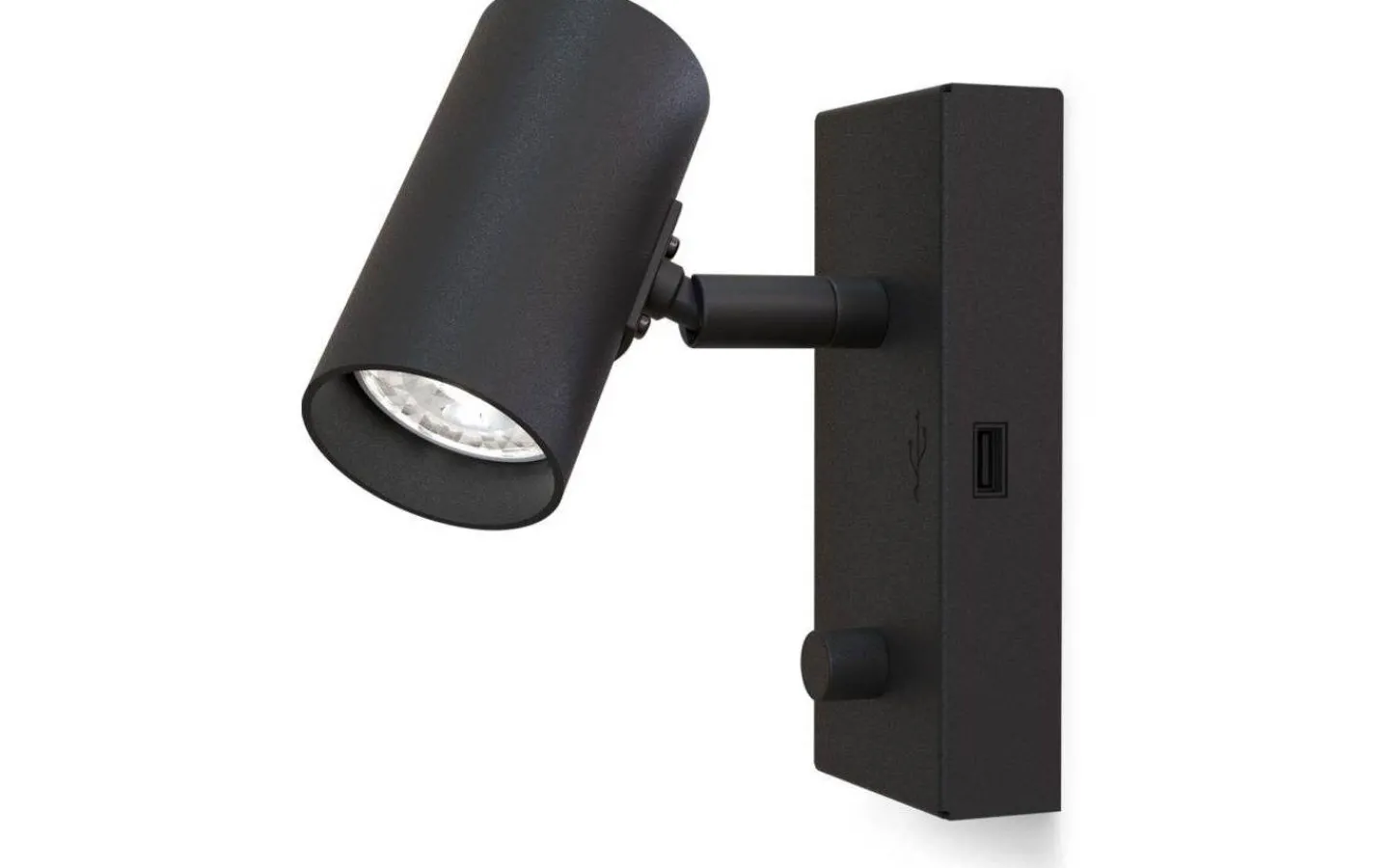 Läslampor-Belid Tyson Vägglampa USB Höger Svart