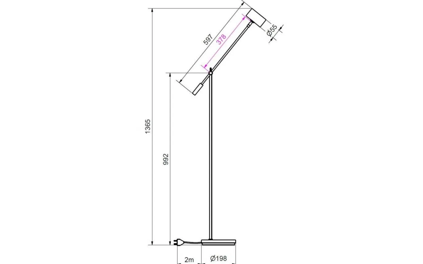 Golvläslampor-Belid Tyson Vipp Golvlampa 137cm Vit
