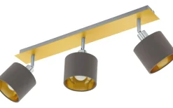 Avlånga Takspotlights|Takspot Med 3 Lampor < Eglo Valbiano Takspotlight 56cm Borstad mässing
