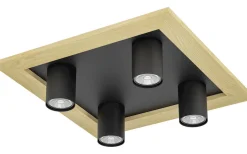 Plafonder-Eglo Valcasotto Plafond 37cm Svart/Natur