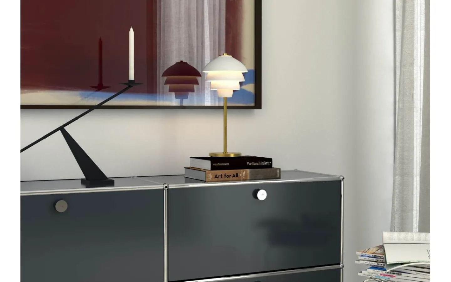 Bordslampor < Belid Valencia Bordslampa 41cm Vit/Mässing