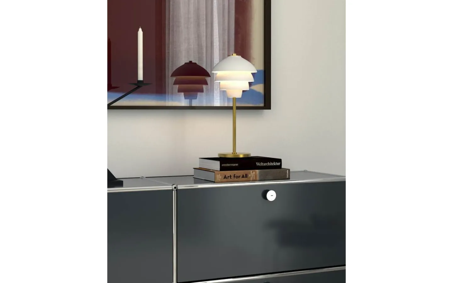 Bordslampor < Belid Valencia Bordslampa 41cm Vit/Mässing