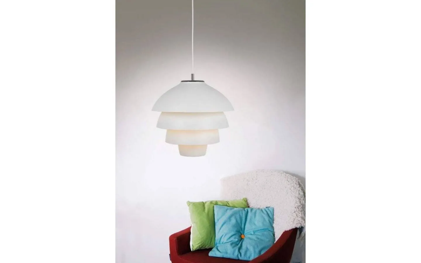 Kök & Matplats-Belid Valencia Taklampa 42cm Vit/Krom