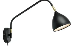 Läslampor-Markslojd Valencia Vägglampa 1L 45cm Svart/Mässing