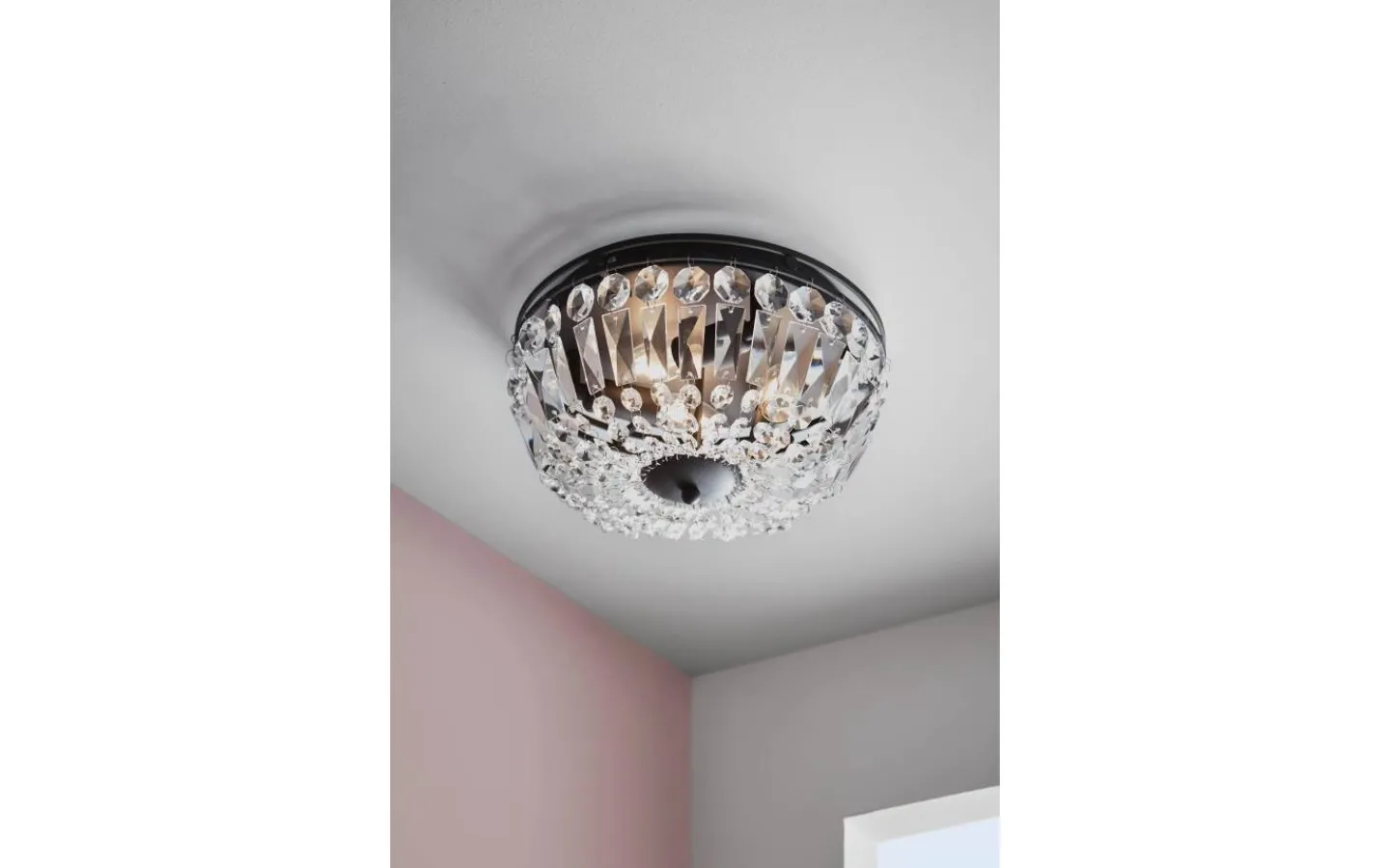 Kristallplafonder < Markslojd Vasa Kristallplafond 3L 30cm Svart